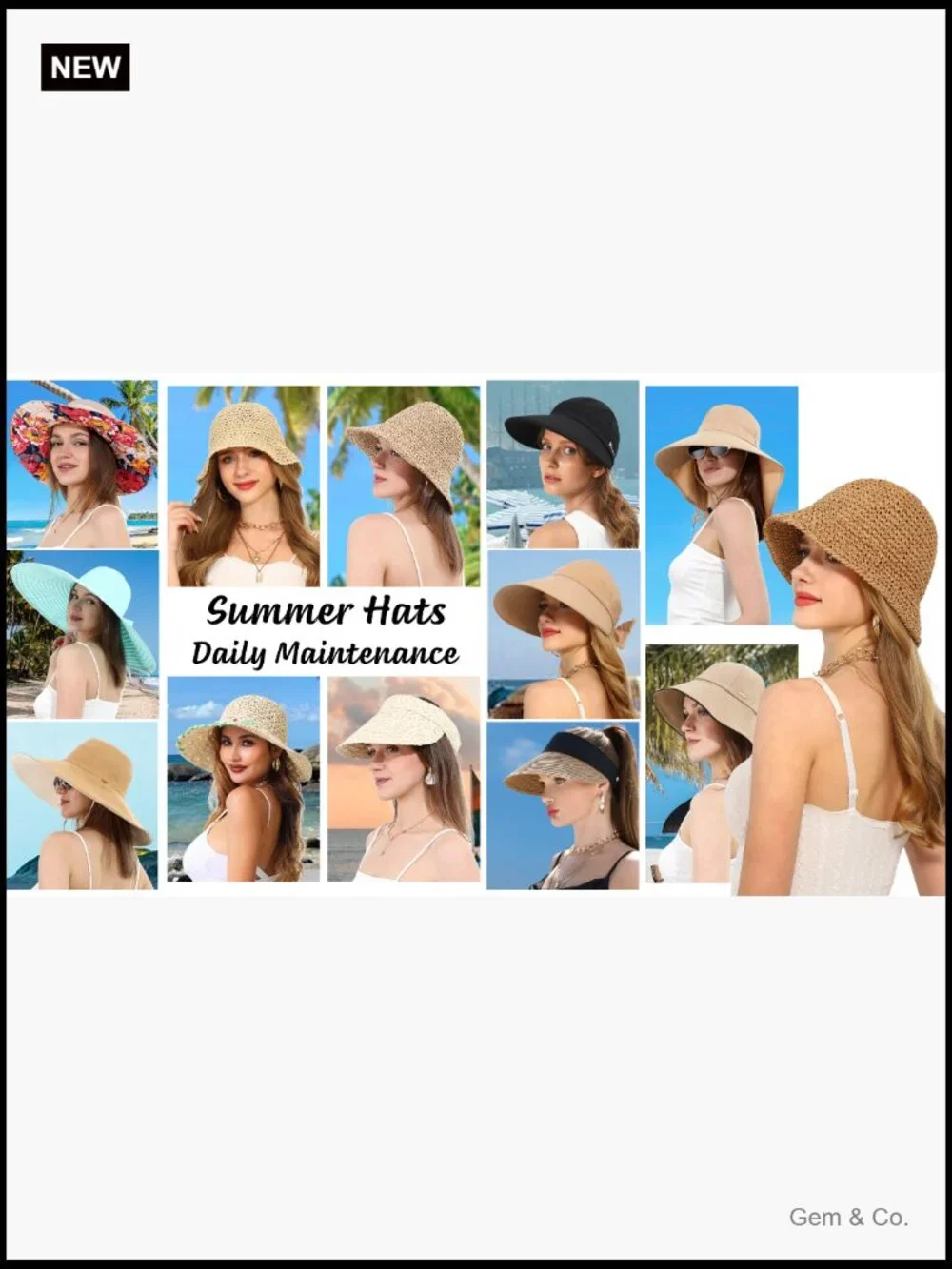 Handmade Crochet Straw Bucket Sun Hat Foldable Travel Cap Summer